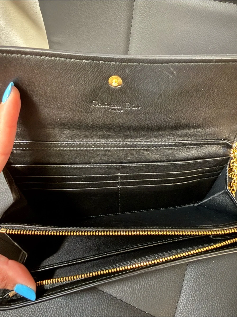 Christian Dior Black Quilted Chain-Handle Women’s Clutch